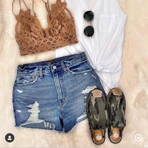 Flat camouflage slip on shoes